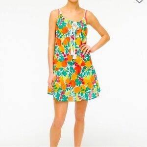 J Crew Cotton Gauzy Coverup Bold Tropical Adjustable Straps Size Medium